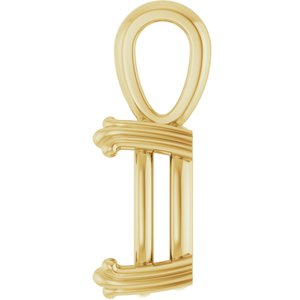 14K Yellow Gold 12x10 mm Elongated Cushion Pendant Mounting – image 6
