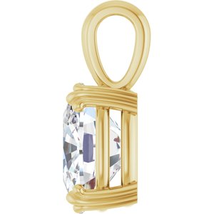 14K Yellow Gold 12x10 mm Elongated Cushion Pendant Mounting – image 5