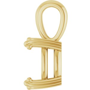 18K Yellow Gold 10x10 mm Cushion Pendant Mounting – image 6