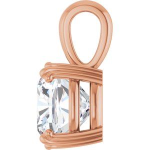 14K Rose Gold 10x10 mm Cushion Pendant Mounting – image 5