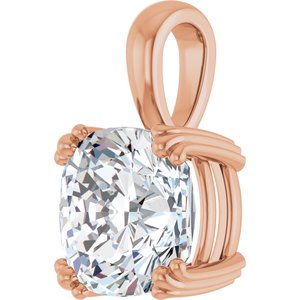 10K Rose Gold 10x10 mm Cushion Pendant Mounting – image 3