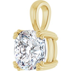 10K Yellow Gold 10x10 mm Cushion Pendant Mounting – image 3