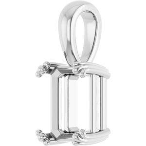 Platinum 9x7 mm Emerald Pendant Mounting – image 4