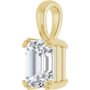 14K Yellow Gold 9x7 mm Emerald Pendant Mounting – image 3