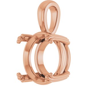 14K Rose Gold 13 mm Round Pendant Mounting – image 4