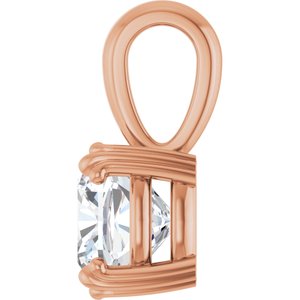 10K Rose Gold 7.5x7.5 mm Cushion Pendant Mounting – image 5