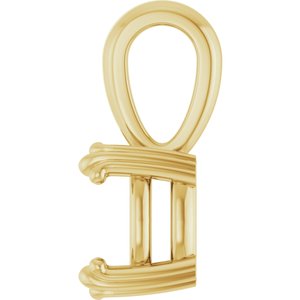 14K Yellow Gold 7.5x7.5 mm Cushion Pendant Mounting – image 6