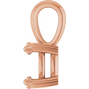 18K Rose Gold 7.5x7.5 mm Cushion Pendant Mounting – image 6