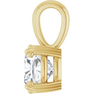 10K Yellow Gold 7.5x7.5 mm Cushion Pendant Mounting – image 5