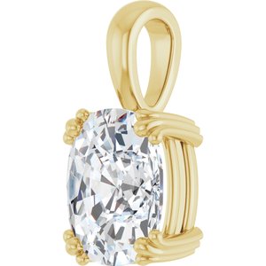 18K Yellow Gold 11x9 mm Elongated Cushion Pendant Mounting – image 3