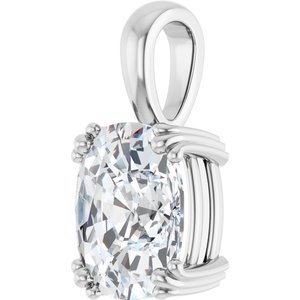 14K X1 White Gold 11x9 mm Elongated Cushion Pendant Mounting – image 3