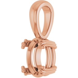 10K Rose Gold 8.5x6.5 mm Oval Pendant Mounting – image 4