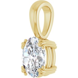 14K Yellow Gold 8.5x6.5 mm Oval Pendant Mounting – image 3