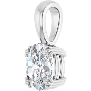 10K White Gold 8.5x6.5 mm Oval Pendant Mounting – image 3