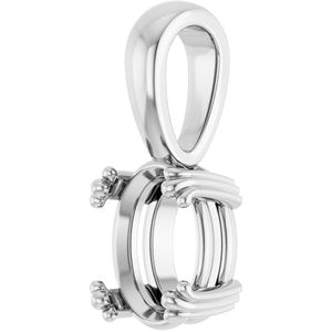 18K White Gold 8.5x6.5 mm Oval Pendant Mounting – image 4