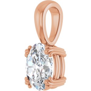 18K Rose Gold 8.5x6.5 mm Oval Pendant Mounting – image 3