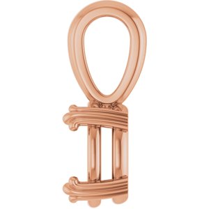 10K Rose Gold 8.5x6.5 mm Oval Pendant Mounting – image 6