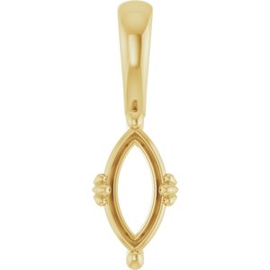 10K Yellow Gold 9x4.5 mm Marquise Pendant Mounting – image 2