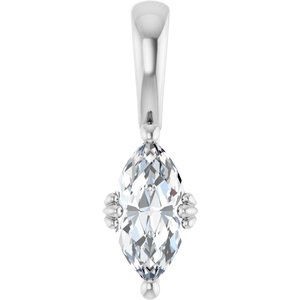 Platinum 9x4.5 mm Marquise Pendant Mounting