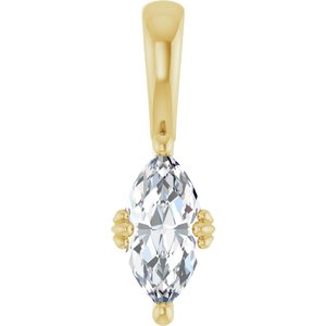 14K Yellow Gold 9x4.5 mm Marquise Pendant Mounting