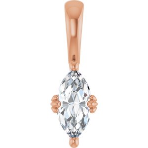 10K Rose Gold 9x4.5 mm Marquise Pendant Mounting