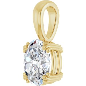 18K Yellow Gold 9x7 mm Oval Pendant Mounting – image 3