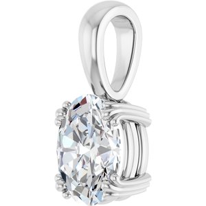 Platinum 9x7 mm Oval Pendant Mounting – image 3