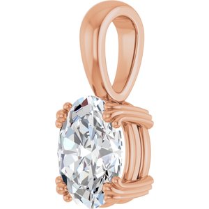 14K Rose Gold 9x7 mm Oval Pendant Mounting – image 3