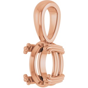 14K Rose Gold 9x7 mm Oval Pendant Mounting – image 4