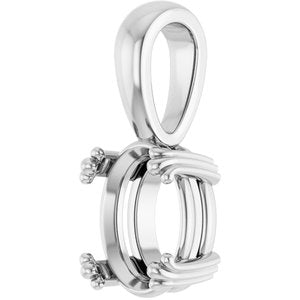 Platinum 9x7 mm Oval Pendant Mounting – image 4