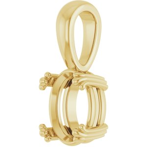 14K Yellow Gold 9x7 mm Oval Pendant Mounting – image 4