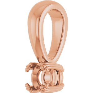 18K Rose Gold 3.75 mm Round Pendant Mounting – image 4