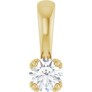 18K Yellow Gold 4.4 mm Round Pendant Mounting