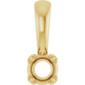 14K Yellow Gold 4.4 mm Round Pendant Mounting – image 2