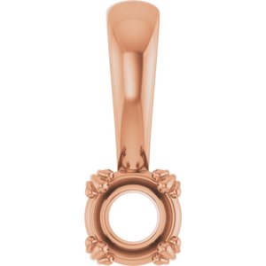 18K Rose Gold 4.4 mm Round Pendant Mounting – image 2