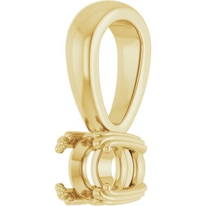 10K Yellow Gold 4.4 mm Round Pendant Mounting – image 4