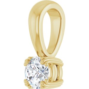 18K Yellow Gold 4.4 mm Round Pendant Mounting – image 3