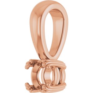 10K Rose Gold 4.4 mm Round Pendant Mounting – image 4