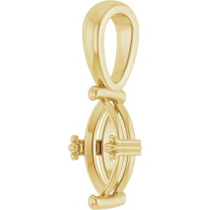 14K Yellow Gold 9x4.5 mm Marquise Pendant Mounting – image 4