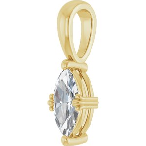 18K Yellow Gold 9x4.5 mm Marquise Pendant Mounting – image 3