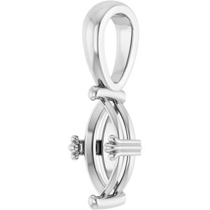 10K White Gold 9x4.5 mm Marquise Pendant Mounting – image 4