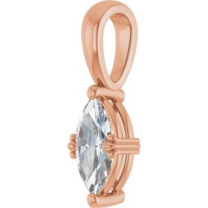 14K Rose Gold 9x4.5 mm Marquise Pendant Mounting – image 3