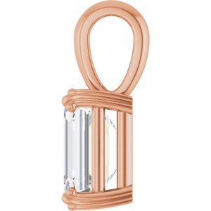 14K Rose Gold 9x7 mm Emerald Pendant Mounting – image 5