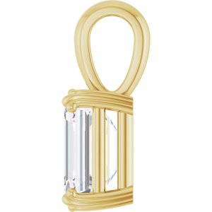 14K Yellow Gold 9x7 mm Emerald Pendant Mounting – image 5
