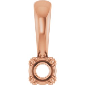18K Rose Gold 3.75 mm Round Pendant Mounting – image 2