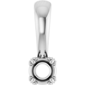 14K X1 White Gold 3.75 mm Round Pendant Mounting – image 2
