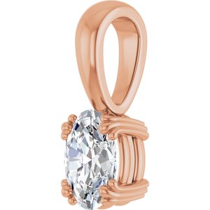 10K Rose Gold 7x5 mm Oval Pendant Mounting – image 3