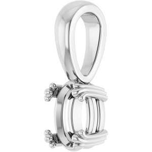10K White Gold 7x5 mm Oval Pendant Mounting – image 4