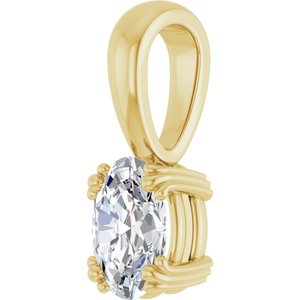 18K Yellow Gold 7x5 mm Oval Pendant Mounting – image 3