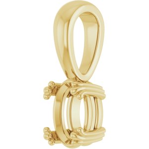18K Yellow Gold 7x5 mm Oval Pendant Mounting – image 4
